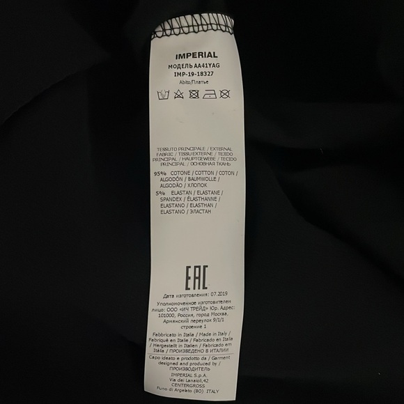 Imperial Mini Dress Long Sleeve Feather trim Black Size Small T-Shirt Italy - Picture 10 of 13